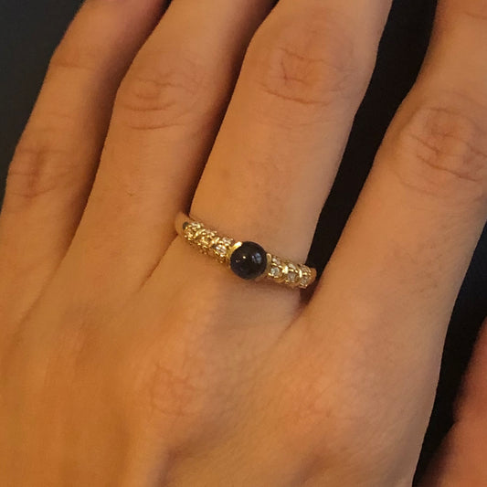 Blongy Baby Ring in Yellow Gold and Blue Sapphire