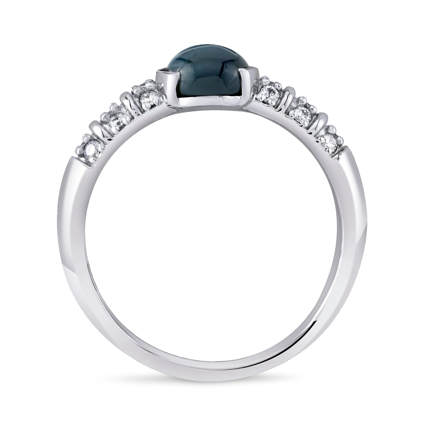 Blongy Mama Ring in White Gold and Indicolite Tourmaline