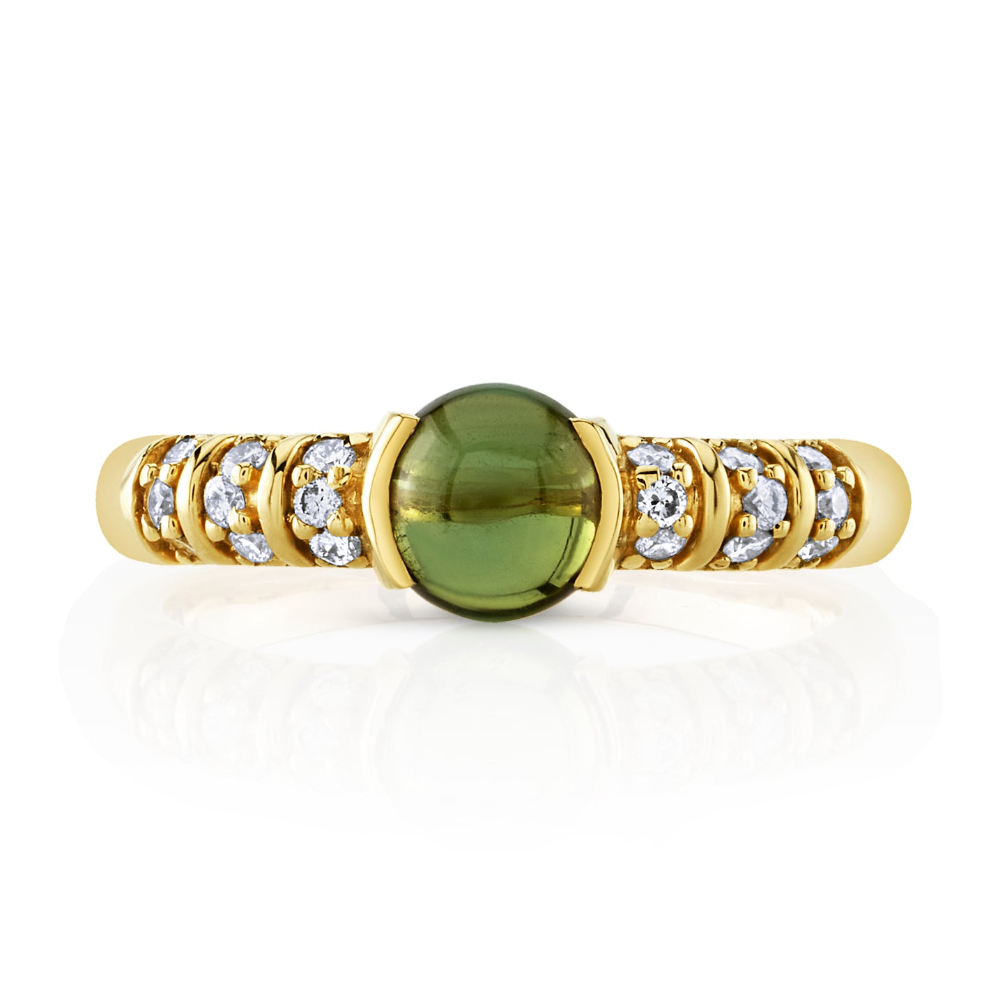 Blongy Mama Ring in Yellow Gold and Green Tourmaline