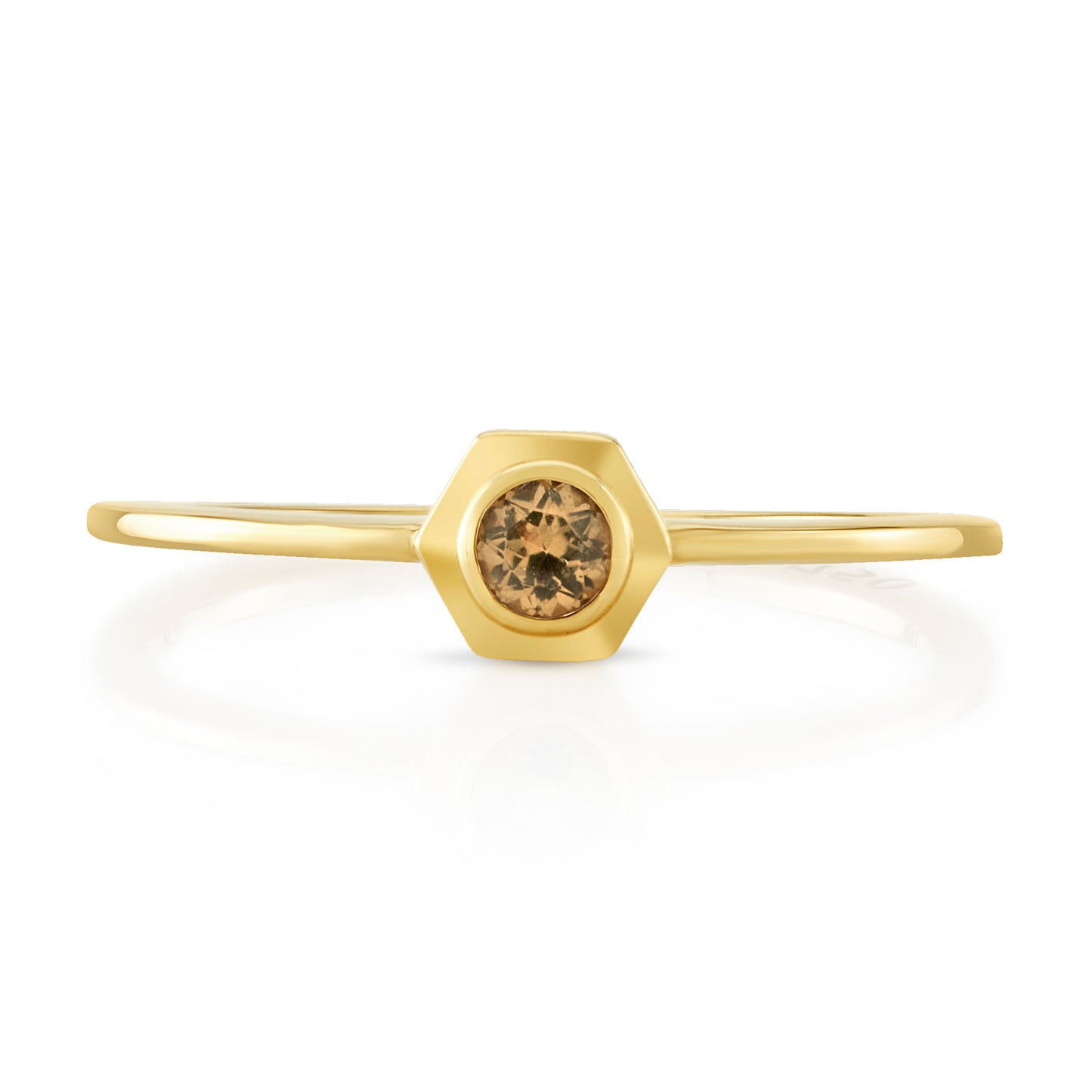 Hexy Baby Ring in Yellow Gold and Yellow Tourmaline