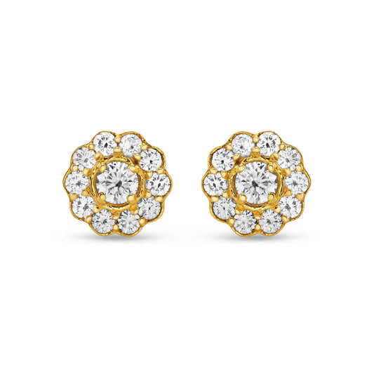 Fleur Earrings in Yellow Gold and Diamonds