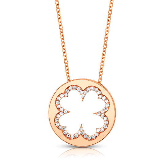 lucky pendant in rose gold and diamonds