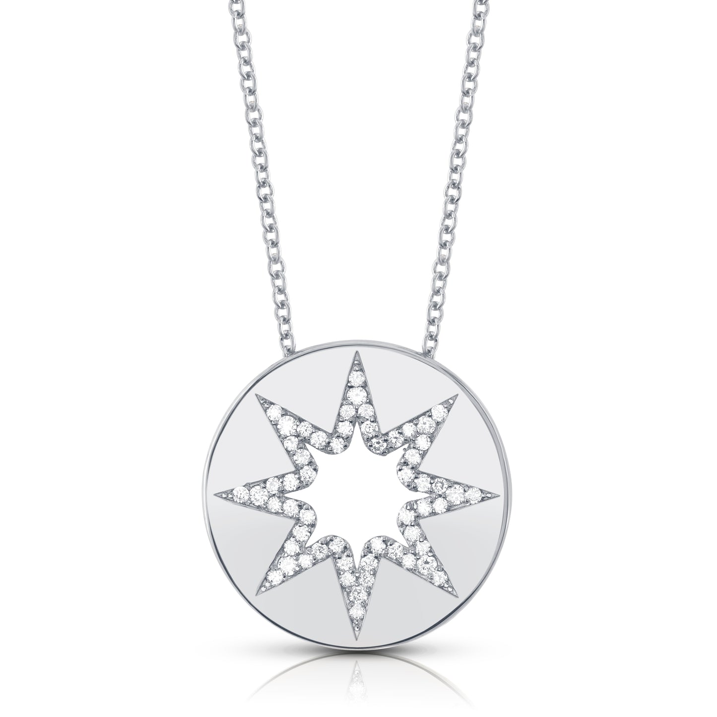 starry pendant in white gold and diamonds