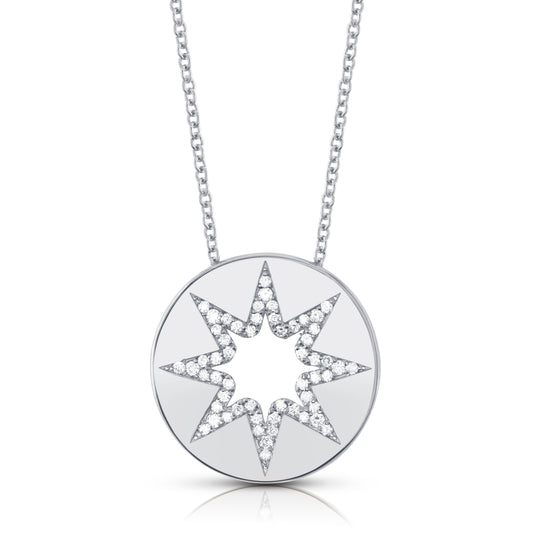 starry pendant in white gold and diamonds