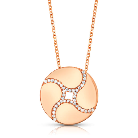 yin yang yang yang pendant in rose gold and diamonds