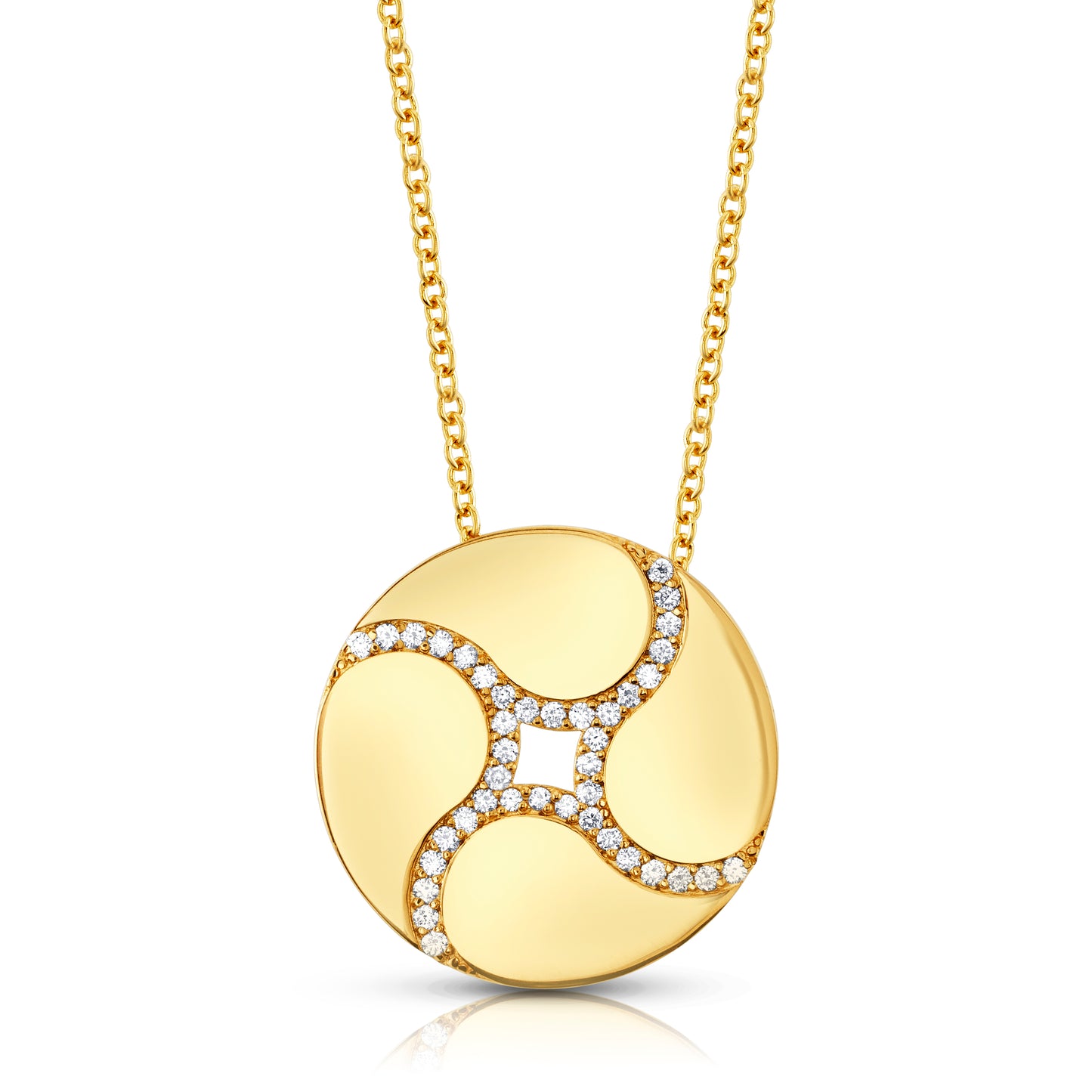 yin yang yang yang pendant in yellow gold and diamonds